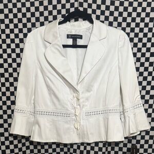 INC International Concepts blazer featuring crochet lace detailing Size 6 NWT